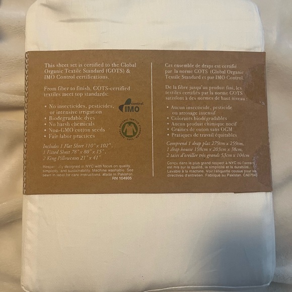 BNWT Earth Friendly 100% Organic Cotton KING SET - Picture 3 of 3